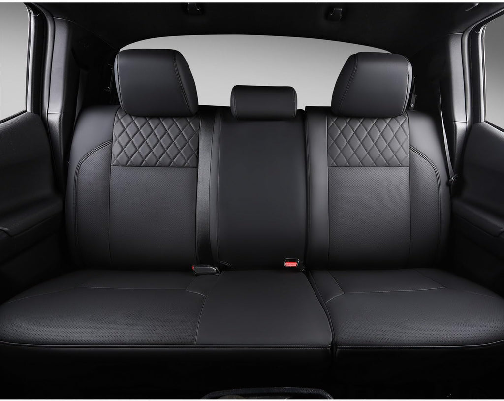 PTYYDS Seat Covers Compatible with 2016-2023 Toyota Tacoma Seat Covers SR5 TRD Off Road Limited PU Leather Car Full Set Protector Replacement for 2016-2023 Toyota Tacoma Accessories