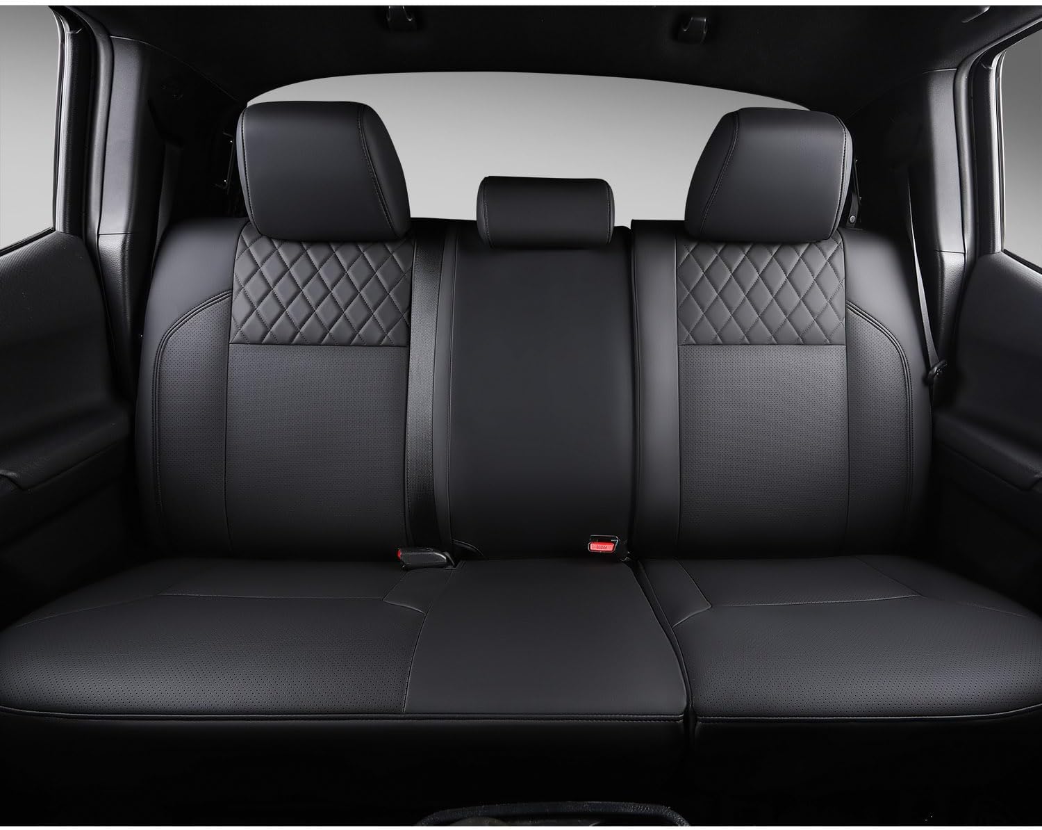 PTYYDS Seat Covers Compatible with 2016-2023 Toyota Tacoma Seat Covers SR5 TRD Off Road Limited PU Leather Car Full Set Protector Replacement for 2016-2023 Toyota Tacoma Accessories