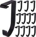 12-Pack Heavy Duty Add-On Storage Flat Hook Accessory for Garage Ceiling Storage Rack and Wall Shelving,Alloy Steel, Black-Suitable for FLEXINOUMTS Ceiling Storage Racks and Wall Shelves