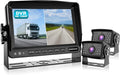 Fookoo Ⅱ 7" 1080P Wired Backup Camera System, 7-inch HD Dual Split Screen Monitor W/Recording IP69 Waterproof Front/Rear View Cameras Parking Lines for Truck/Trailer/RV (FHD2)
