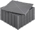 VEVOR Interlocking Drainage Mat, 12” x 12” Modular Interlocking Cushion, 12 Pcs Splicing Drainage Mats, Non-Slip Gray PP Drainage Floor Tile and Shower Mat, for Garage, Garden, Kitchen & Outdoor