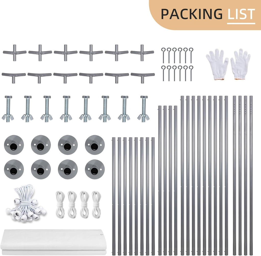 JY QAQA Carport, 12x20 FT Heavy Duty Carport Reinforced Steel Poles with Removable Sidewalls & Doors,Roll-up Windows Car Canopy with Sandbags and All-Season Tarp for Car Boat Truck Motorcycle/White
