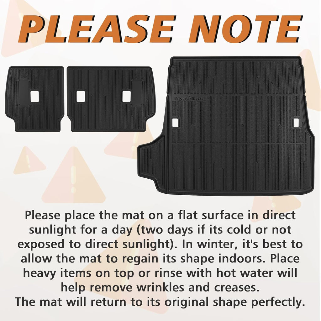 TripleAliners Trunk Mat & Rear Seatback Mat Fit for Toyota 2025 4Runner All Weather TPE Liners Accessories Custom Fit TPE Heavy-Duty (Only for 5 Seats) - Not for Hybrid Model