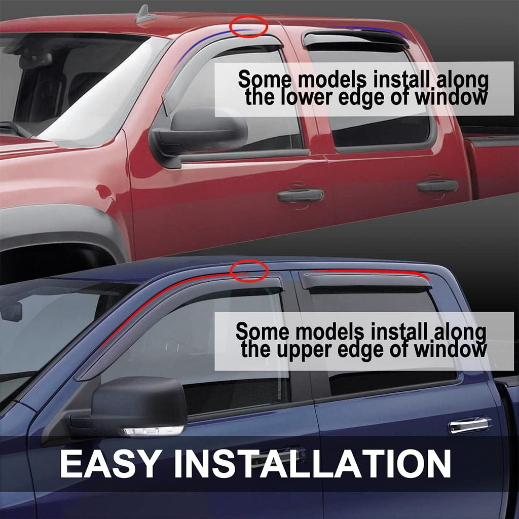 94960 Side Window Visor Wind Vent Deflector fit for 2008-2012 Honda Accord Sedan,4pcs Nice Looking Outside Mount Style Shade Sun Rain Guards Set
