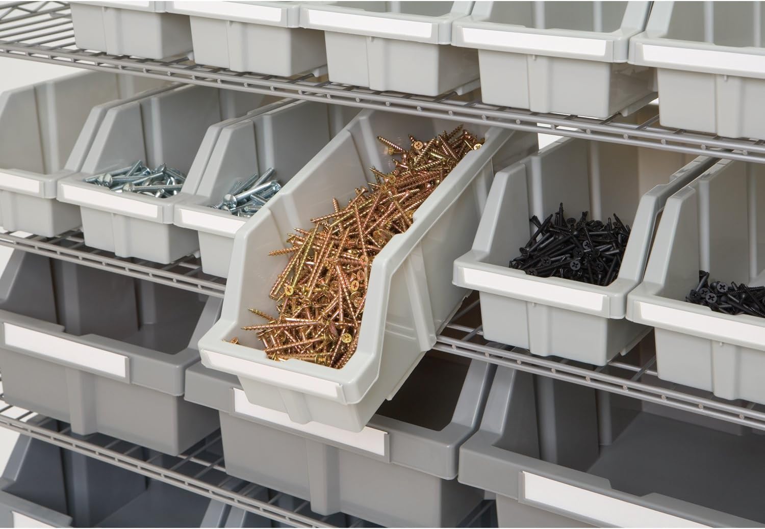 Seville Classics Commercial 7-Tier Platinum/Gray NSF 22-Bin Rack Storage System