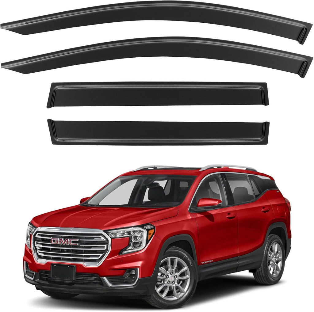 Window Visors Rain Guards Shield for 2018-2024 GMC Terrain, Out-Channel Window Vent Wind Deflectors Visors Shades for 18-24 Terrain SLE SLT AT4 Denali