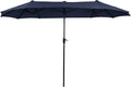 PHI VILLA 13ft Double-Sided Twin Outdoor Patio Umbrella Market Umbrella, Navy