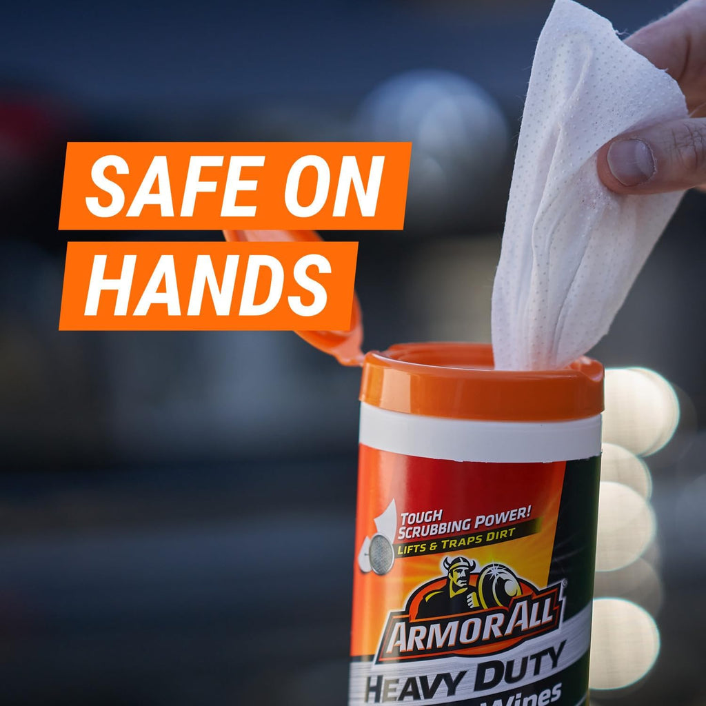Armor All Heavy Duty Cleaning Wipes, Disposable Car Wipes (75 Count)