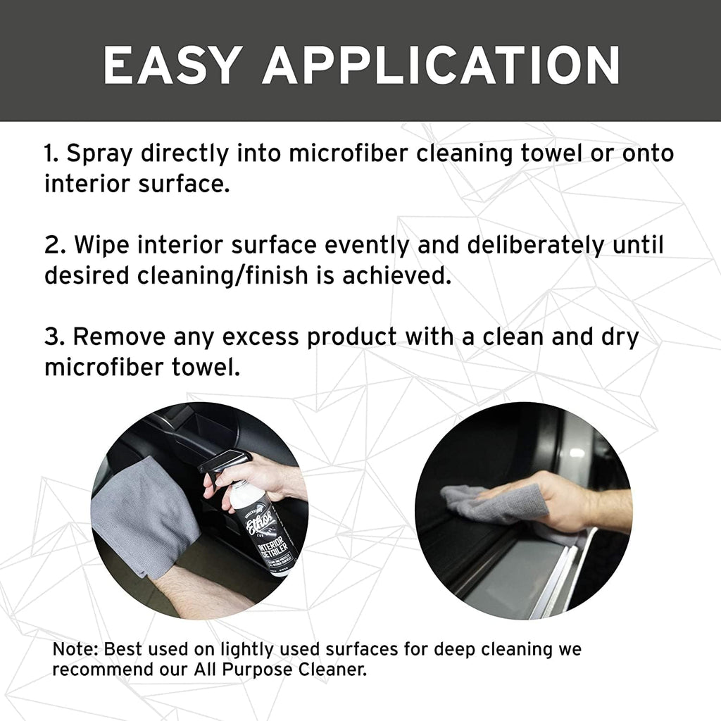 Ethos Car Care Interior Detailer - Easily Cleans and Protects All Interior Surfaces, Non Greasy Satin Finish, UV Protection and Odor Neutralizing Agents for Interior Care (Gallon)
