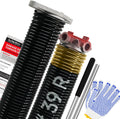 Pair of 1.75" Garage Door Torsion Springs Set with Non-Slip Winding Bars&Gloves, High Precision Electrophoresis Oil-Free Black Coated for Replacement, MIN 16,000 Cycles (0.250 x 1.75"x 39")