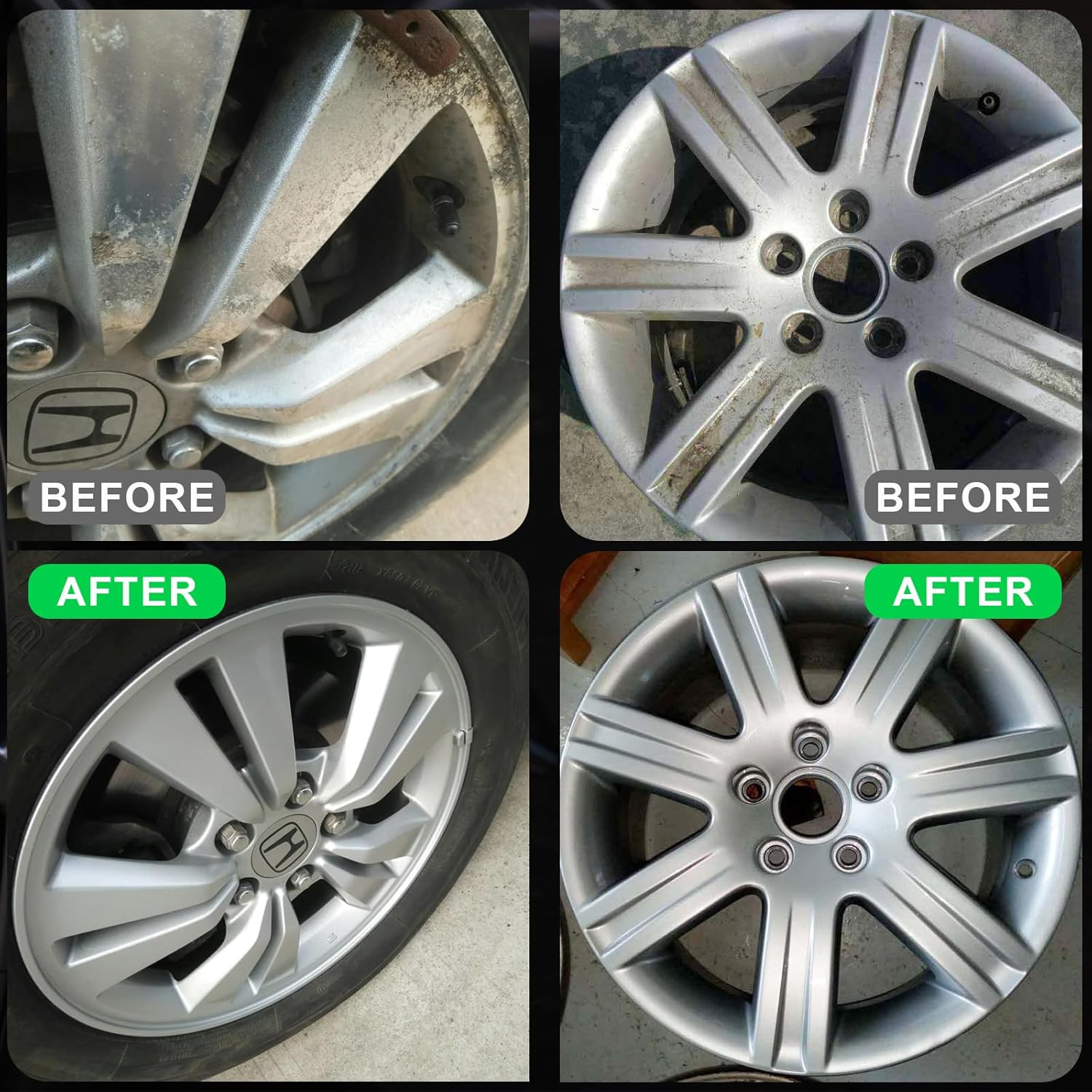 NADAMOO Aluminum Wheel Spray Paint, Semi-gloss Aerosol Car Rim Paint for Recolor and Protection of Metal Surface, Silver, 4 Cans, 13 Oz Per Can