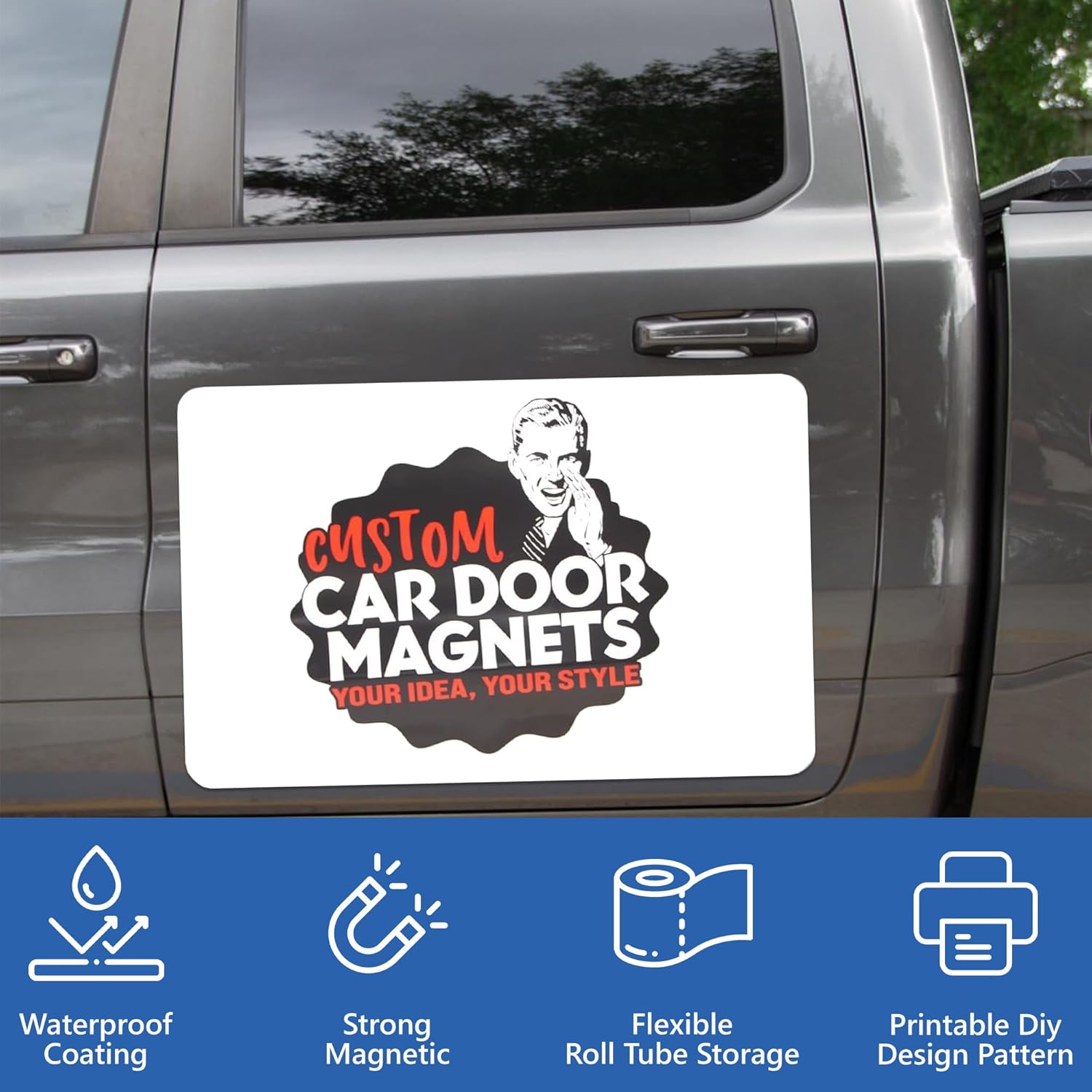 Custom Car Magnet Signs for Businesses (24"x36" Rectangle) 2 pk - Personalized Car Magnets for Advertising and Vehicle Promotion - Advertising Magnets for Cars Door - Professionally Printed