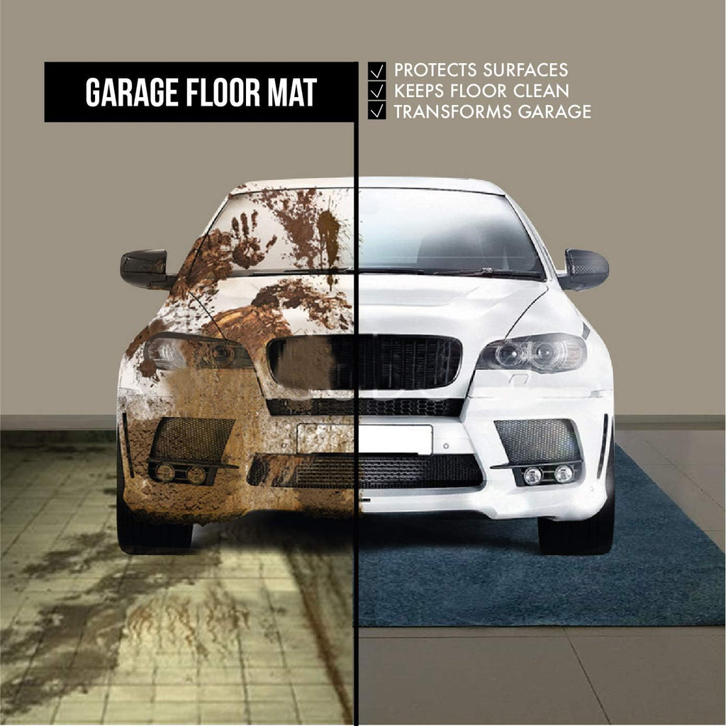 Large Garage Floor Mat, 2 Rolls (7.4’ x 8.4’ Each), Heavy Duty Waterproof Protector, Non-Slip Rubber Backing for Cars, Vehicles, Basements, and Home Gym