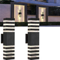 18inch LED Square Up & Down Wall Lights,24W Outdoor Wall Light 4000K Day White Aluminum Body Waterproof IP65 LED Exterior Light Fixtures Wall Mount for House Patio Garage Garden. (2 Pack)
