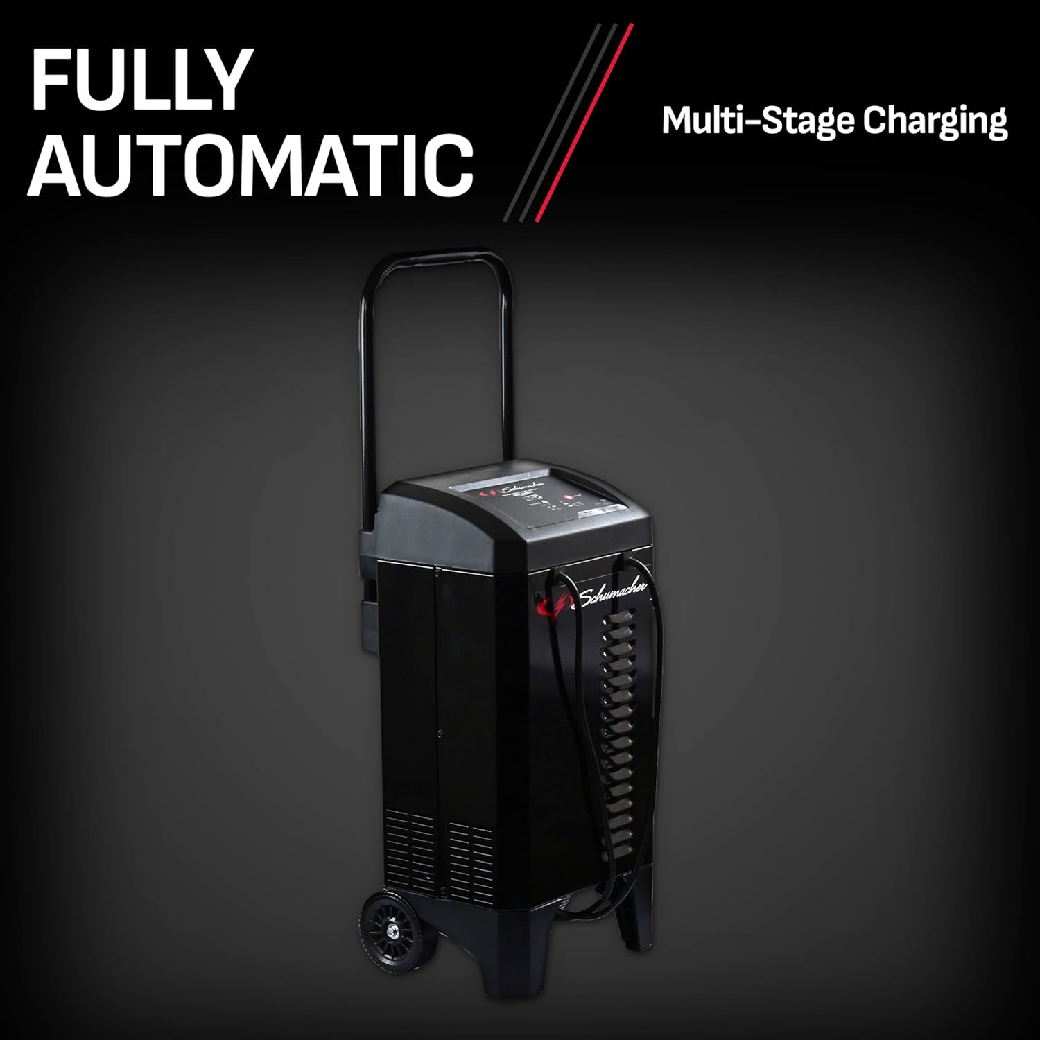 Schumacher Electric 4-in-1 Wheeled Battery Charger, Maintainer, and Engine Starter, SC1324, Fully Automatic, 200 Cranking Amps, 40 Amp Boost, 12V, for Car, Truck, and Other Large Vehicle Batteries
