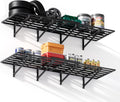 2-Pack 2x6 Ft Garage Wall Shelving Garage Shelving Wall Mounted Garage Wall Shelf 2000lbs Weight Capacityheavy Duty Wall Shelves Black