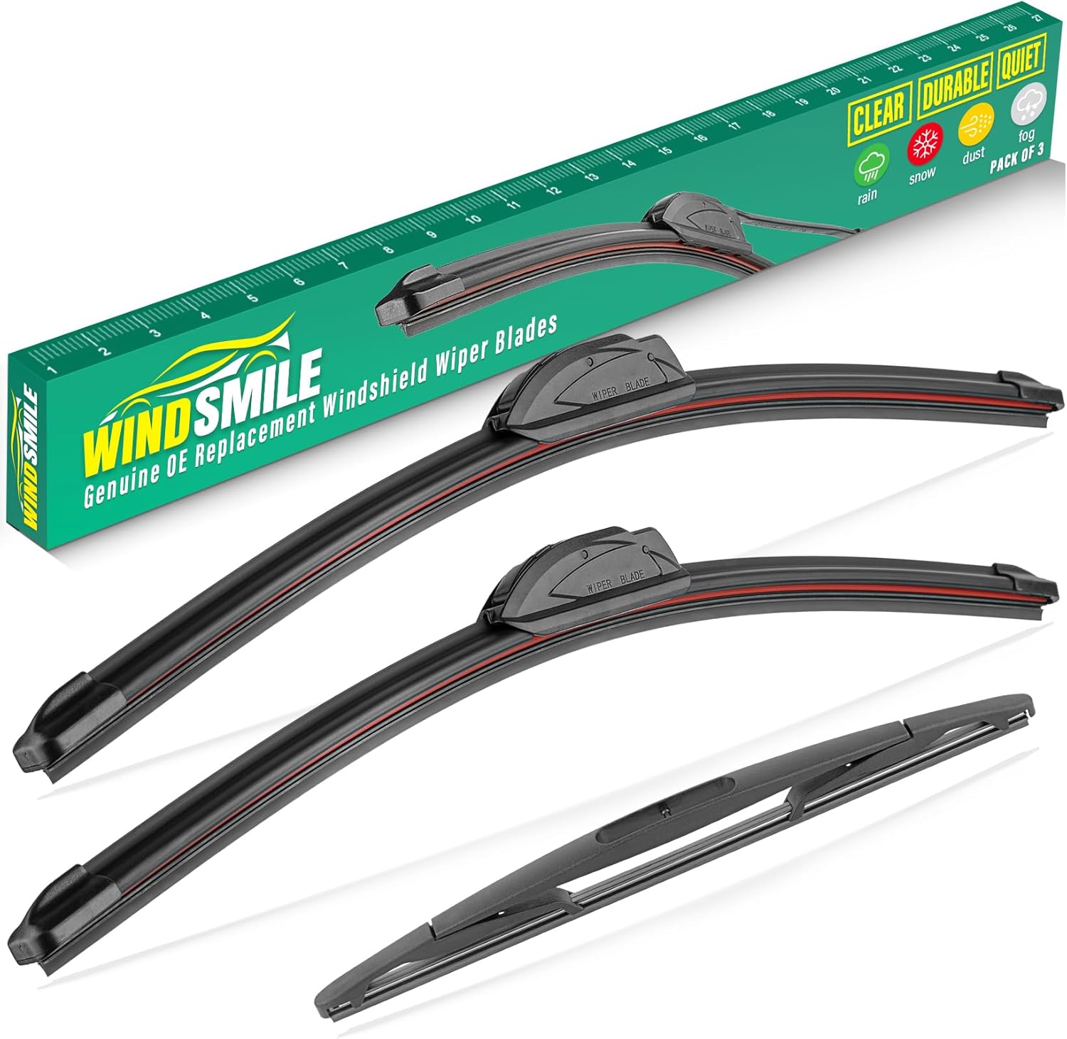 22" 22" 12" Windshield Wiper Blades Replacement for Chevy Chevrolet Tahoe 2009-2014 Chevy Suburban 1500/2500, Cadillac Escalade/ESV/EXT 2009-2014 Front Rear Wipers Set (Pack of 3)