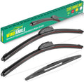24" 22" 12" Windshield Wiper Blades Replacement for Ford Flex 2009-2019 Premium All Weather Front Rear Wipers Set - OEM Quality (Pack of 3)
