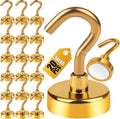 DIYMAG Magnetic Hooks, 30Lbs Strong Heavy Duty Cruise Magnet S-Hook for Classroom, Fridge, Hanging, Cabins, Grill, Kitchen, Garage, Workplace and Office Etc, (20 Pack-Yellow)