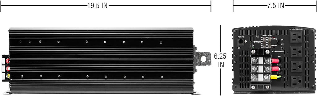 Wagan EL3746 12V 8000 Watt Power Inverter with Remote Control, 16000 Watt Surge Peak, Proline 12 Volt Power Converter for Home RV Camping Van Life Off Grid