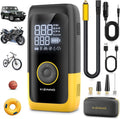 Tire Inflator Portable Air Compressor, Ultra Fast Dual-Cylinder Air Pump for [Pickup Truck & Large Car Tires] with Fine-Tune Mode, Pressure Gauge, 12000mAh&45W Fast Charge fits MPV, SUV, Cars, Motor