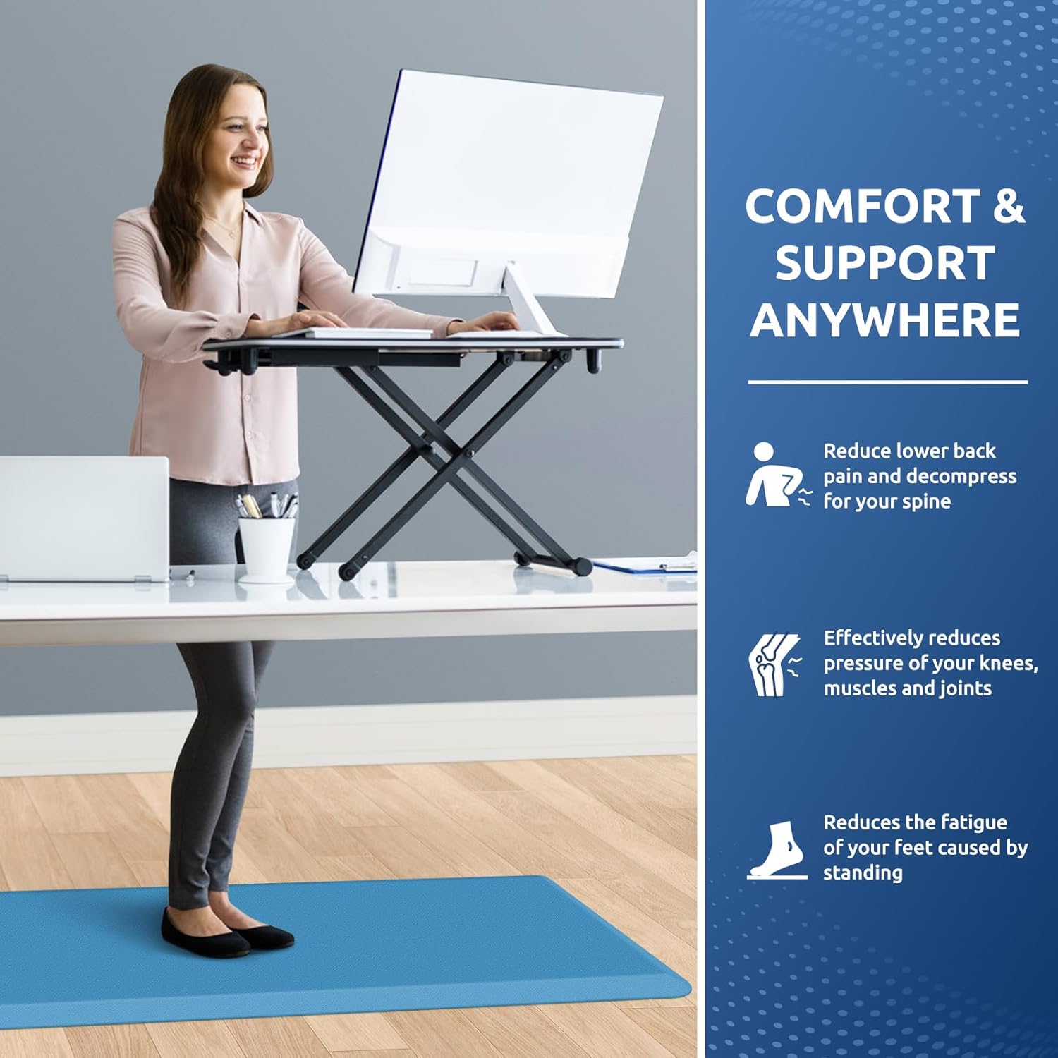 KitchenClouds Kitchen Mat Cushioned Anti Fatigue Rug 20"x39" Waterproof, Non Slip, Standing and Comfort Desk/Floor Mats for House Sink Office (Green)