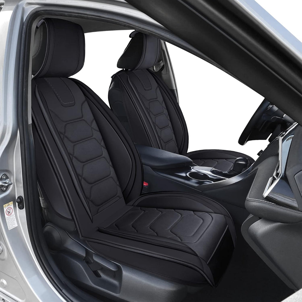 OASIS AUTO Custom Fit Seat Covers for 2012-2025 Toyota Camry, Waterproof Faux Leather Seat Protector Cushion Camry Car Accessories (Full Set, Black)