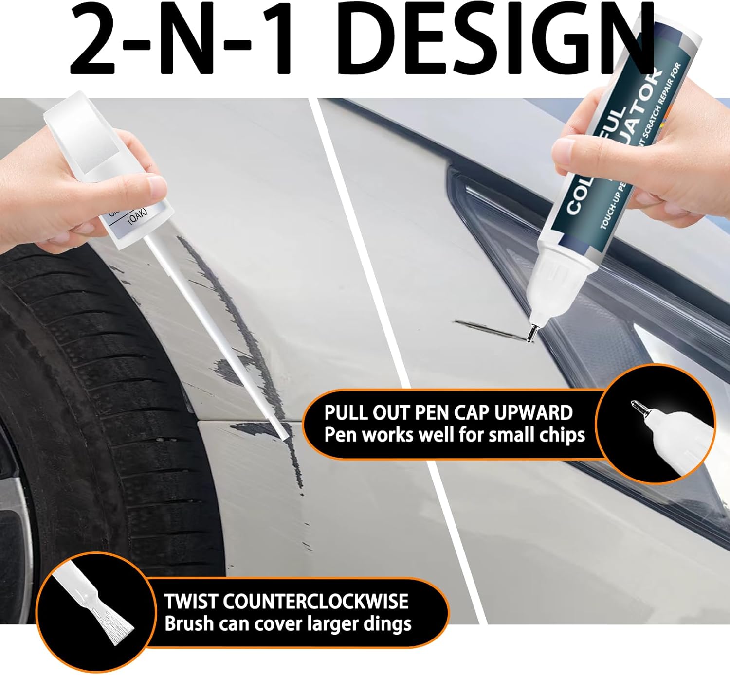 KH3 Black Obsidian/Super Black Touch Up Paint for Nissan, Car Paint Pen Scratch Repair Two-In-One Touch Up Paint, Premium Car Scratch Remover for Deep Scratches