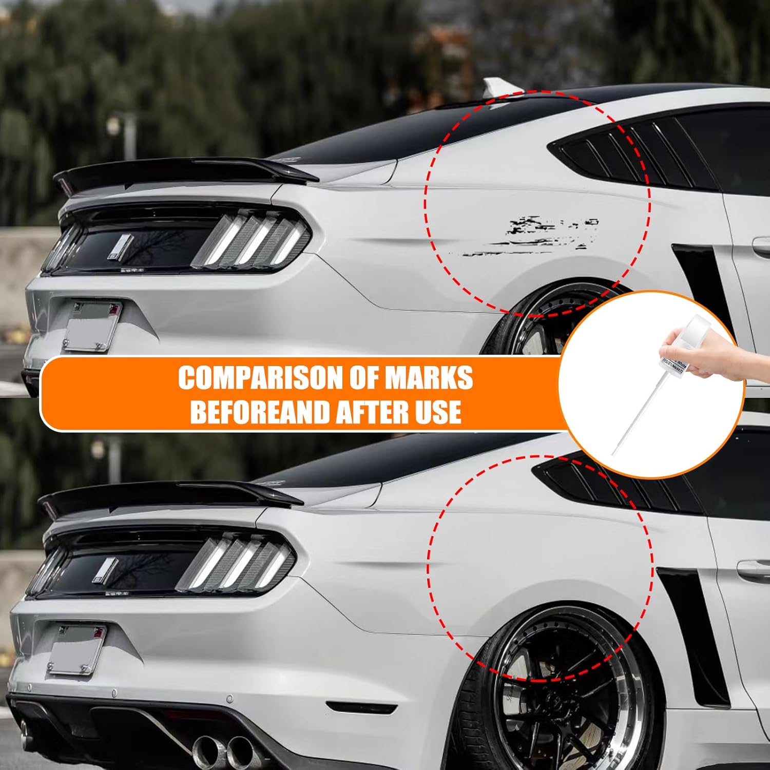 YZ/Z1/M6887 Oxford White Touch Up Paint for Ford, Car Paint Pen Scratch Repair Two-In-One Touch Up Paint, Premium Car Scratch Remover for Deep Scratches