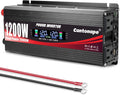 1200W/2400W(Peak) Power Inverter DC 12V to 110V/120V AC Converter with LCD Display Dual AC Outlets 3.0A USB and Type-C Car Inverter for Truck Vehicles Laptop Trip