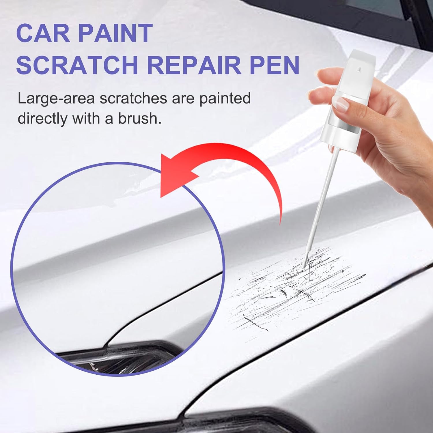 Touch Up Paint for BMW Alpine White (300)-Exact Match–Chips and Nicks TouchUp Paint Pen Scratch Repair Car Accessories Car Paint Pen for Erase Car Scratches