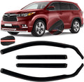 in Channel Window Visors Rain Guards Fit for Toyota Highlander 2014 2015 2016 2017 2018 2019, Durable Wind Deflectors Vent Shades Shield for 14-19 Highlander-4PCS