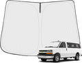 Windshield Sun Shade for 1996-2025 2026 Chevrolet/Chevy Express Accessories Thicken 6-Layer Front Window Sunshade Cover Sun Visor Protector Foldable Block UV Rays Keep Vehicle Cool