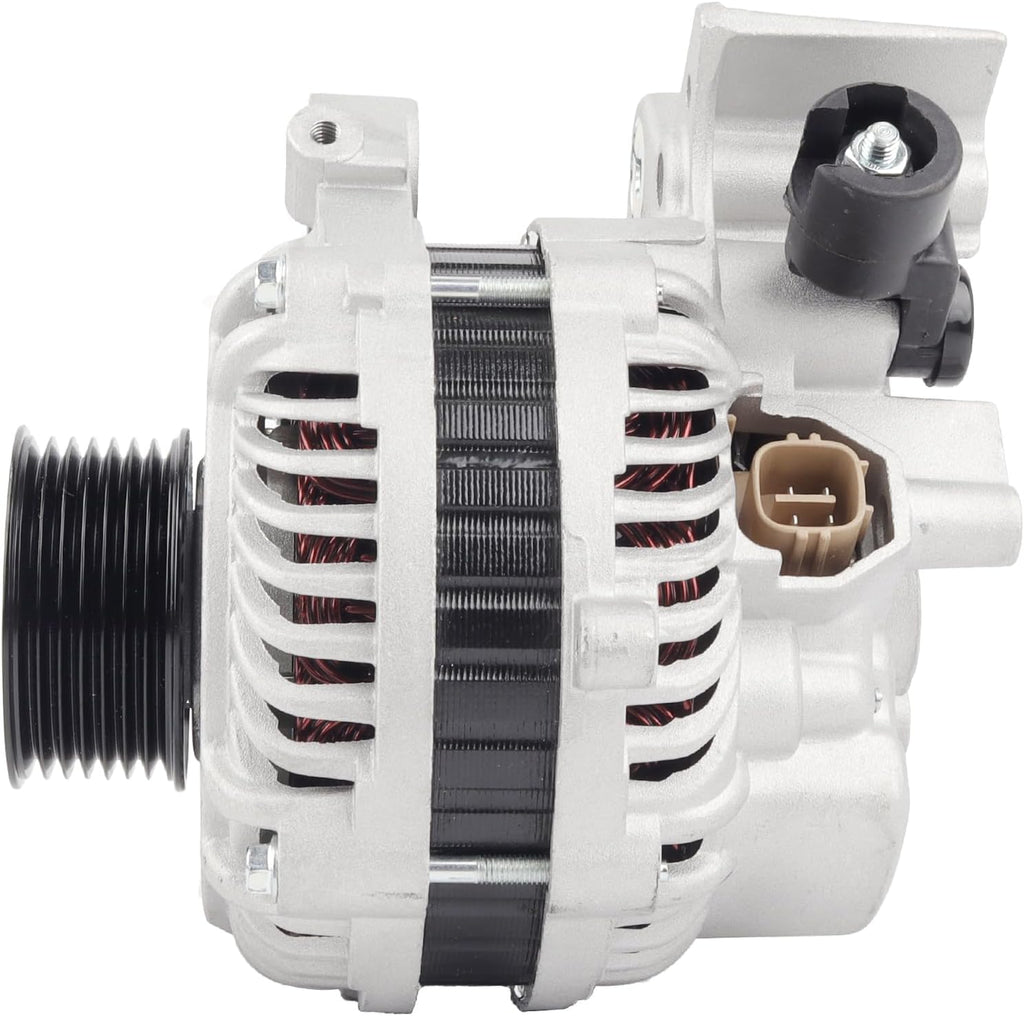 Ezexpreze Alternator 11176N Replacement for 2006-2011 Honda Civic L4 1.8L, 7-Groove Pulley, 80A 12V, OE#11176 31100RNAA01 31100RNAA01RM 31100RNAA012M2 AHGA67 A002TC1391 SB347 LRA3157
