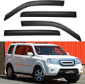 Window Visors Rain Guards Shield for 2009 2010 2011 2012 2013 2014 2015 Honda Pilot, Out-Channel Window Vent Wind Deflectors Visors Shades for 09-15 Pilot