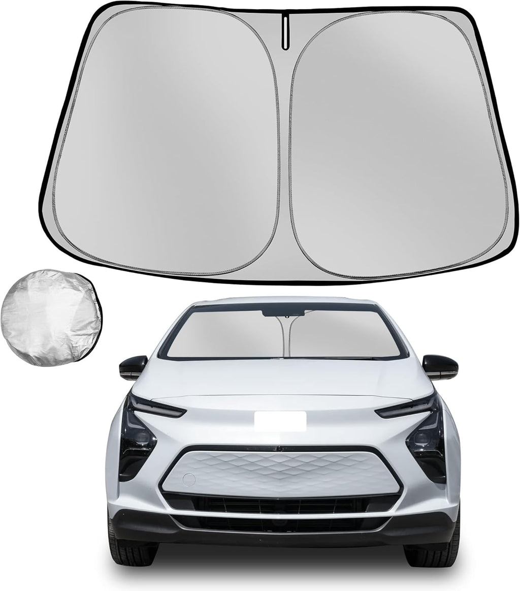 Windshield Sun Shade for 2017-2024 Che-vrolet/Chevy Bolt EV(NOT for Bolt EUV),Foldable Sun Sunshade for Car Front Window Blocks UV Rays Automotive Interior Protector Custom Fit Accessories
