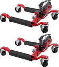 2 Pcs Car Wheel Dolly with Hydraulic Tire Jack, 1500LBS Capacity Trailer Dolly for Vehicle Positioning for Truck RV Trailer, Red