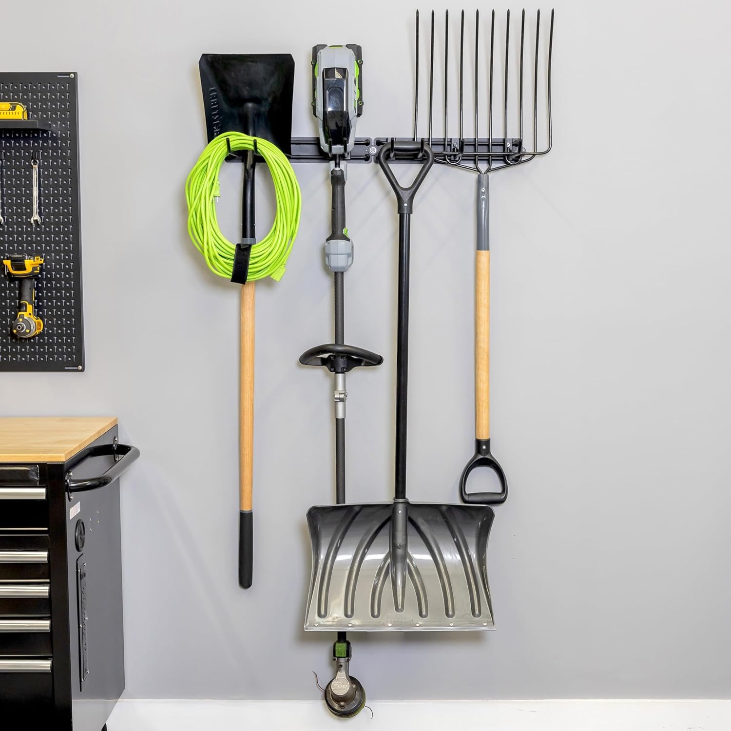 StoreYourBoard 32'' Modular Garage Tool Organizer Wall Mount – Adjustable Garden Tool Rack for Garage Organization and Storage, Heavy-Duty Steel Wall Tool Organizer, Holds 300 lbs