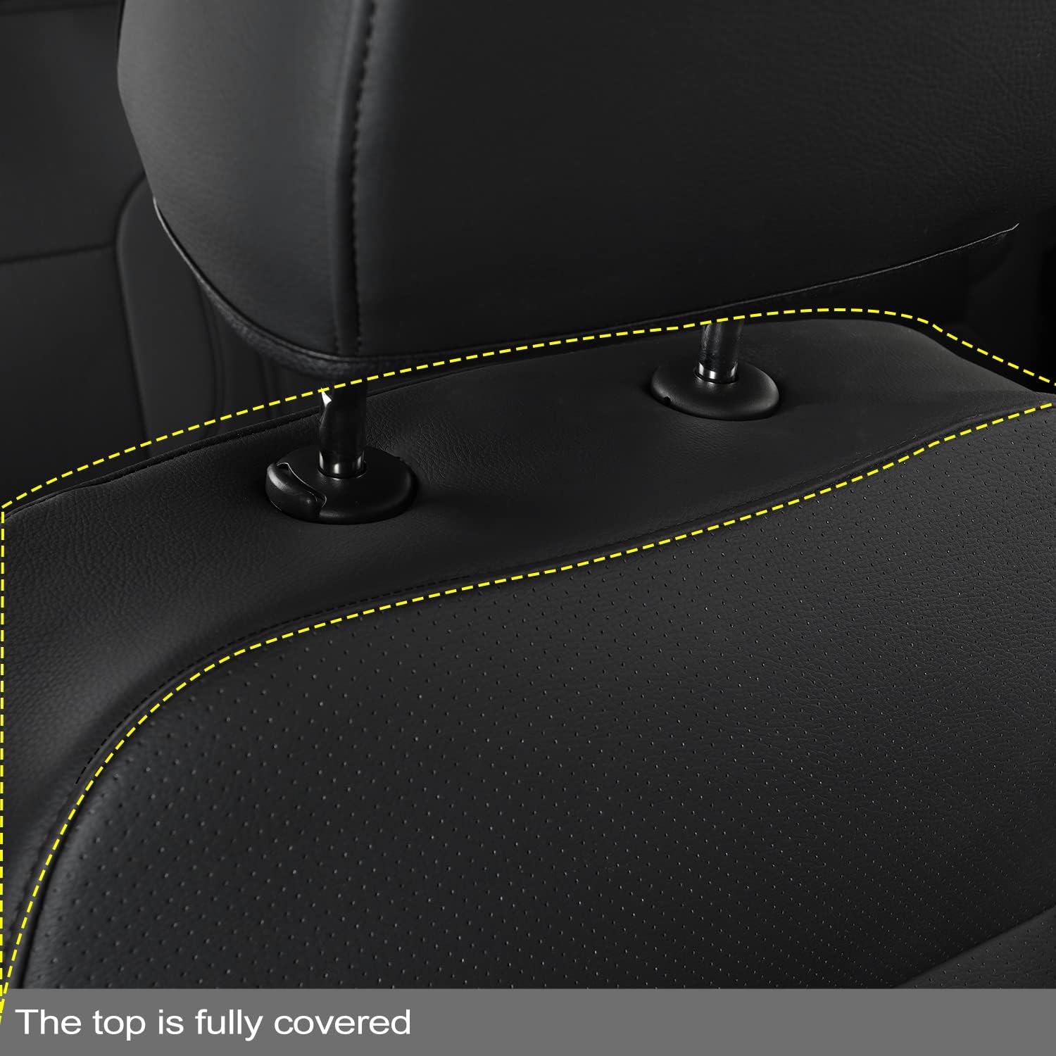 LUCKYMAN CLUB Custom Fit Seat Covers for 2014-2018 Chevy Silverado Sierra 1500 Extended Cab, 2015-2019 Silverado Sierra 2500 3500 Extended Cab (Black)
