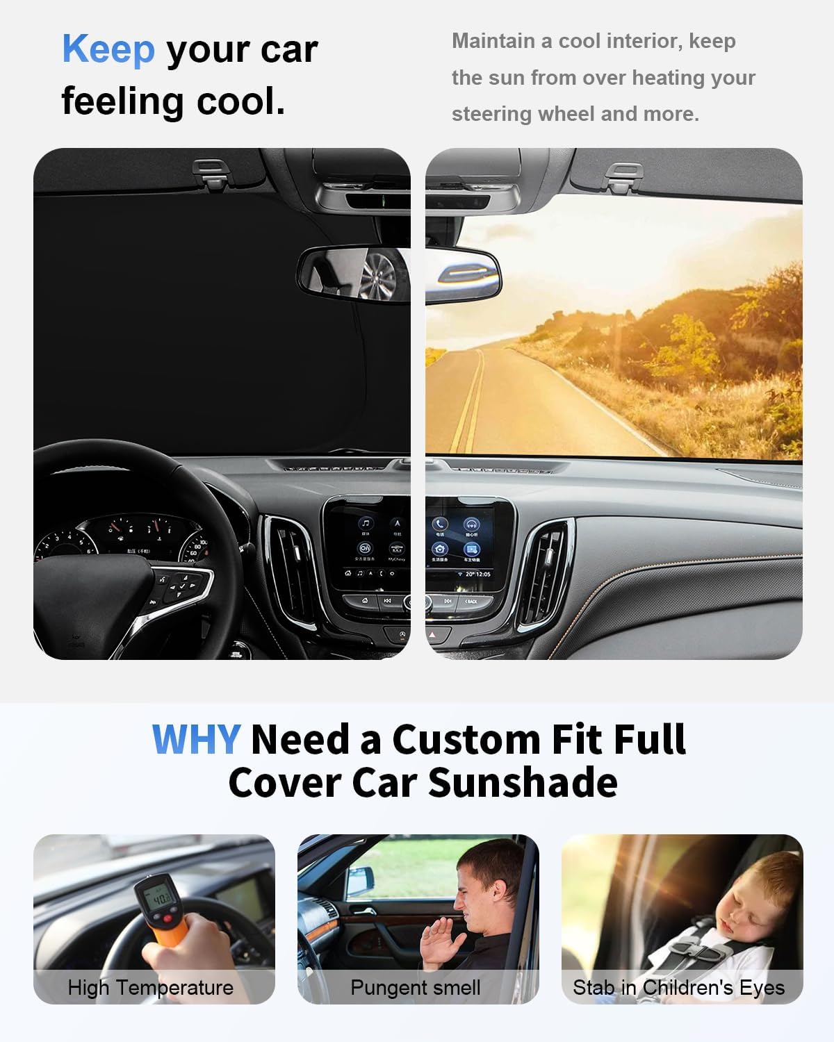 Windshield Sun Shade Sunshade for 2018-2024 BMW X3 Windshield Cover for 2023 2025 BMW X3 Base, xDrive28i, xDrive35i, M Sport SUV Accessories Foldable Sun Visor Protector Front Window UV Rays Blocker