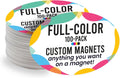 Magnet Me Up Customizable 4x6 Inch Oval Magnet Pack, 100 Piece, Custom Magnet for Businesses, Personal Use, Choose Your Text, Upload Image, Magnetic Vinyl for Any Magnetic Surface, Crafted in USA