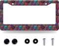 Mexican Tiles License Plate Frame Three-Dimensional Tiles License Plate Frames Stainless Steel Accessories Cars Decor with 2 Holes and Screws Fits Standard US CA Vehicles Size 12.2 x 6 Inches
