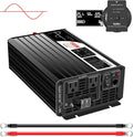 Xijia 1500W(Peak Power 3000W) Pure Sine Wave Solar Power DC 12V Inverter AC 120V 60HZ Solar Converter for Home Use car (DC12V (Range 10V-15V) 1500W)