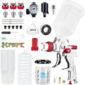 YUZES HVLP Spray Gun Plus Kit with 20 Oz Disposable Paint Cups, Easy to Use, 1.4/1.7/2.0mm Nozzles Air Spray Gun for Painting Cars & Furniture DIY Painting, Paint Spray Gun for Primer, Clear/Top Coat