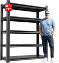Garage Shelving Unit - 5-Tier Adjustable Metal Storage Shelf - Heavy Duty Industrial Rack for Garage, Basement, and Utility Room - Easy Assembly 18" D x40 W x78 H