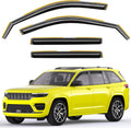 in-Channel Window Rain Guards Fit for Jeep Grand Cherokee 2-Row 2022 2023 2024 2025 (Not for L,Not for 3-Row) Extra Durable Window Deflectors Vent Visors Shades Visors Rain Guards -4 pcs