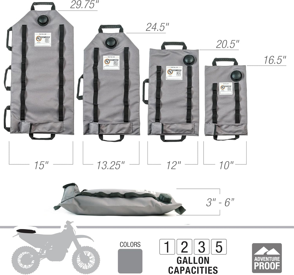 Giant Loop Armadillo Bag, Utility Bladder for Safe Transport and Storage of Powersports and Automotive Fluids, for Motorcycles, UTVs, ATVs, 3-Gallon