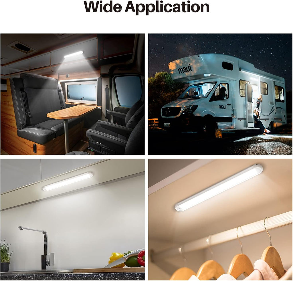 12v LED Interior Light Bar，CT CAPETRONIX 120LEDs 1500LM 8W DC 12 Volt led Strip Lights with ON/Off Switch，for Enclosed Cargo Trailer, Car RV Van Truck Lorry Camper Boat Caravan Motorhome (10Pack)