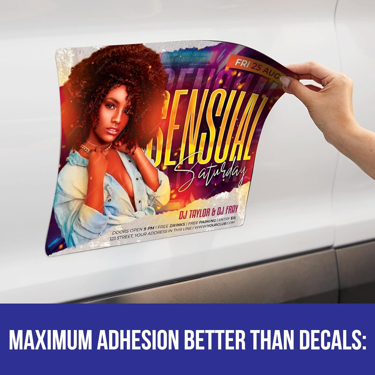 2pc 9x12 Custom Full Color Magnetic Car Signs, Ready in One Day for Business Advertising and Vehicle Promotion, Logo for Your Car Van Truck
