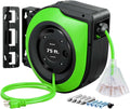 DEWENWILS Retractable Extension Cord Reel, 75 FT Heavy Duty Power Cord, 14/3C SJTOW Retractable Cord Reel, Lighted Triple Outlets, 10A Circuit Breaker, Wall/Ceiling Mount, UL Listed, Green